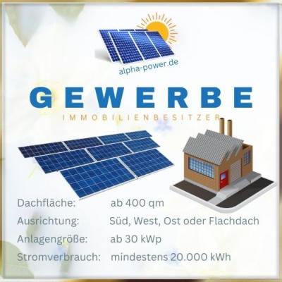 Solaranlagen Voraussetzung Gewerbekunden