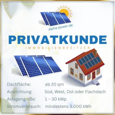 Solaranlagen Voraussetzung für Privatkunden
